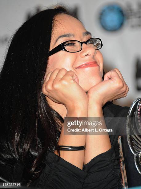 Diva AJ Lee attends Day 3 of Wizard World Chicago Comic Con 2013 held at the Donald E. Stephens Convention Center on August 11, 2013 in Rosemont,...