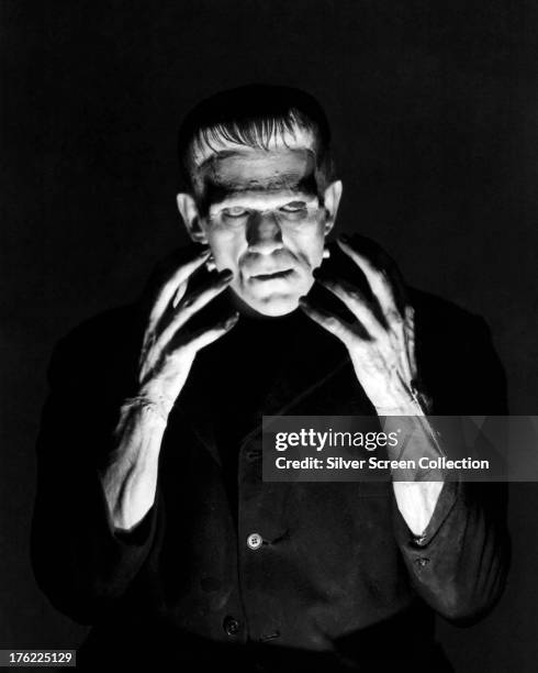 British actor Boris Karloff as The Monster in a promotional portrait for 'Frankenstein', directed by James Whale, 1931.