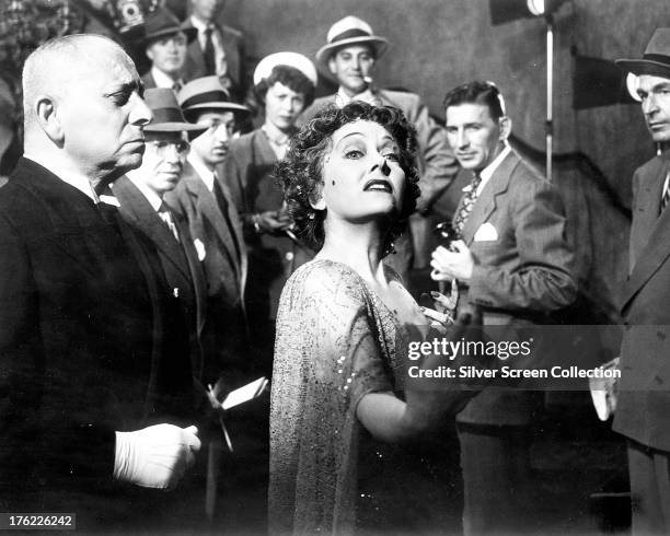 Erich von Stroheim as Max von Mayerling, and Gloria Swanson as Norma Desmond in the final scene of 'Sunset Boulevard', directed by Billy Wilder, 1950.