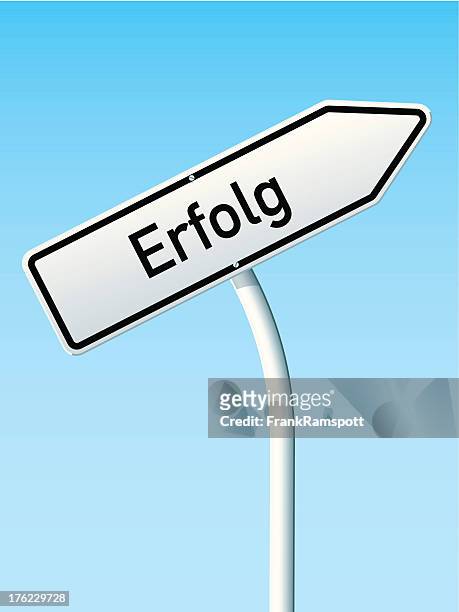 erfolg concept arrow up german road sign - erfolg stock illustrations