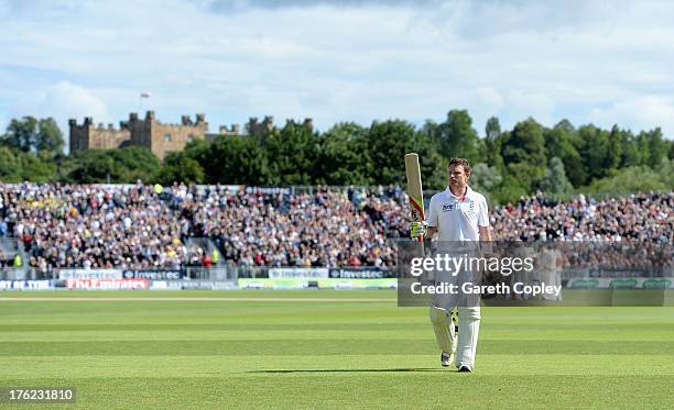 Ian Bell of England leaves the field after being dismissed by Ryan Harris of Australia during day four of 4th Investec Ashes Test match between...