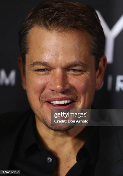 Matt Damon arrives for the Australian Premiere of "Elysium" on August 12, 2013 in Sydney, Australia.