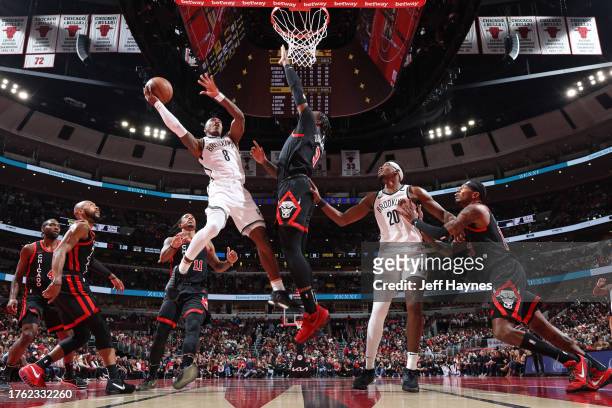 Lonnie Walker IV of the Brooklyn Nets shoots the ball during the game against the Chicago Bulls during the In-Season Tournament on November 3, 2023...