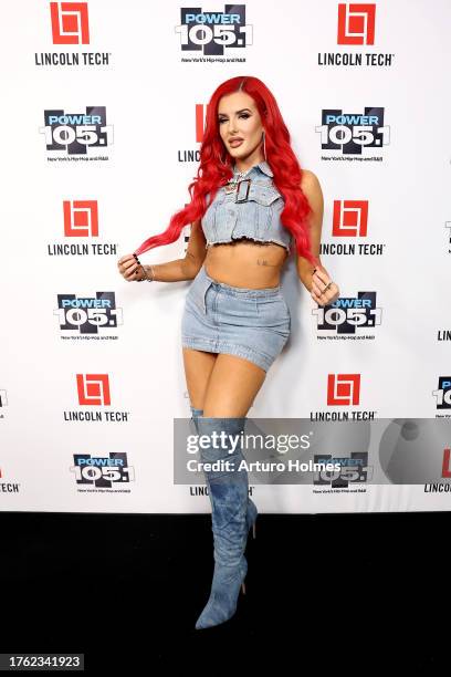 Justina Valentine performs during iHeart Powerhouse 105.1 at Prudential Center on October 28, 2023 in Newark, New Jersey.