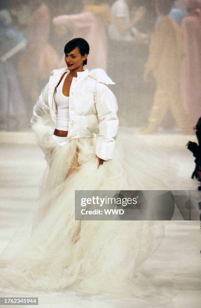 Model Amber Valletta; The filming of this fashion show is part of the Unzipped documentary.