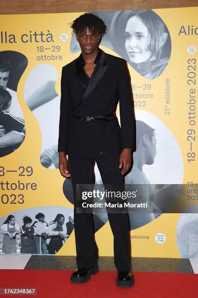 Enrico Tidjani attends a red carpet for the movie "Mare Fuori 4" at the 21st Alice Nella Città during the 18th Rome Film Festival on October 28, 2023...