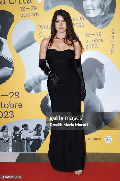 Giovanna Sannino attends a red carpet for the movie "Mare Fuori 4" at the 21st Alice Nella Città during the 18th Rome Film Festival on October 28,...