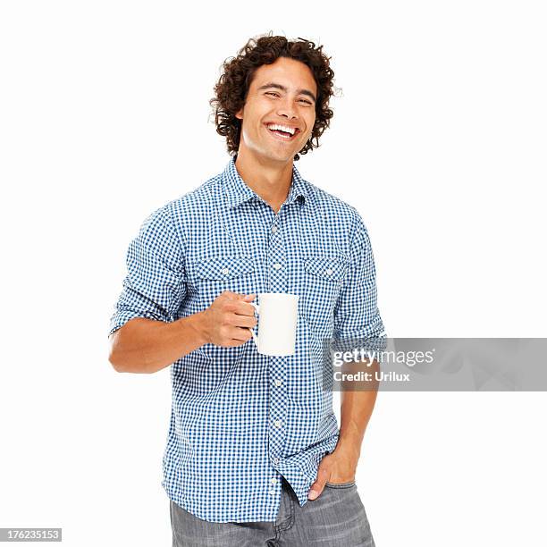laid back and going through life with a smile - holding cup stock pictures, royalty-free photos & images