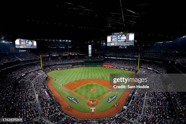 General view during Game Two of the World Series between the Arizona Diamondbacks and the Texas Rangers at Globe Life Field on October 28, 2023 in...