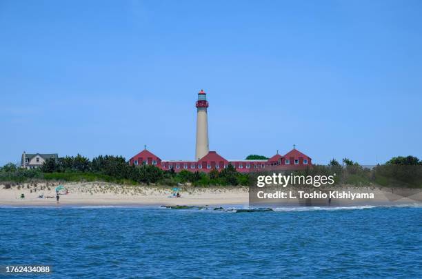 beautiful beach at cape may, new jersey - nj lighthouse stock pictures, royalty-free photos & images