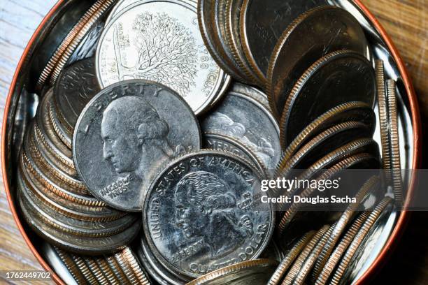quarters - us coin currency - quarter stock pictures, royalty-free photos & images