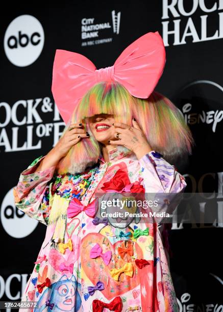 Sia at the 38th Annual Rock & Roll Hall Of Fame Induction Ceremony at Barclays Center on November 03, 2023 in New York City.