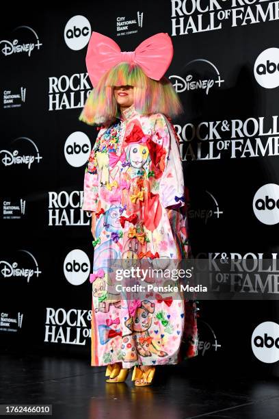 Sia at the 38th Annual Rock & Roll Hall Of Fame Induction Ceremony at Barclays Center on November 03, 2023 in New York City.