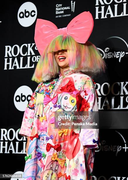 Sia at the 38th Annual Rock & Roll Hall Of Fame Induction Ceremony at Barclays Center on November 03, 2023 in New York City.