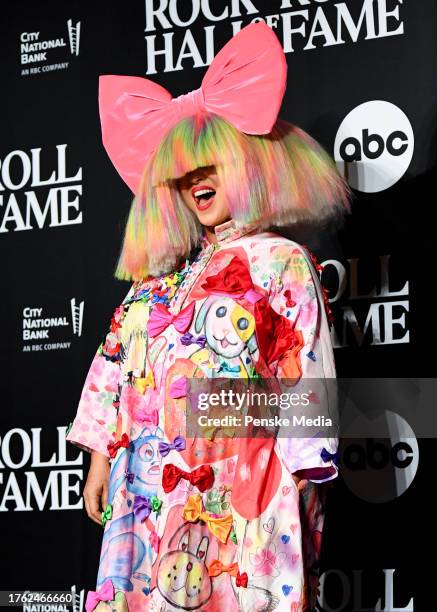 Sia at the 38th Annual Rock & Roll Hall Of Fame Induction Ceremony at Barclays Center on November 03, 2023 in New York City.