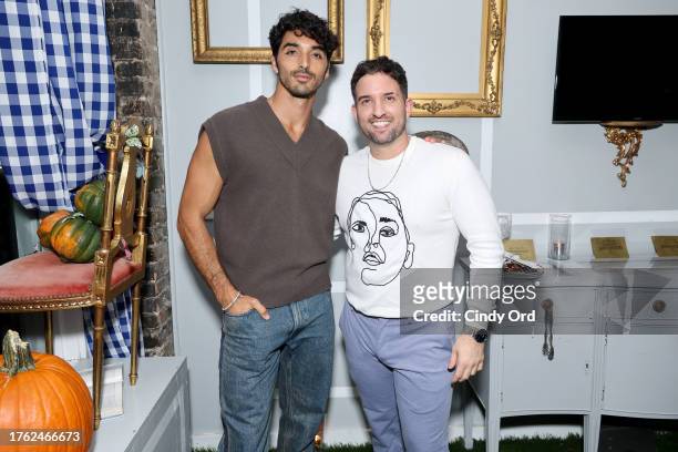 Taylor Zakhar Perez and Adam Turoni attend the 26th SCAD Savannah Film Festival after party at Chocolat by Adam Turoni on October 28, 2023 in...