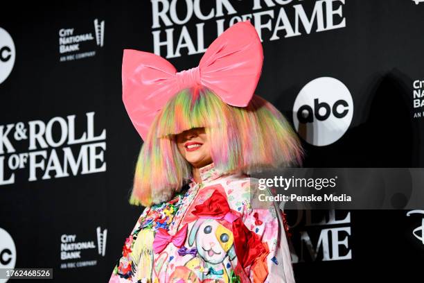 Sia at the 38th Annual Rock & Roll Hall Of Fame Induction Ceremony at Barclays Center on November 03, 2023 in New York City.