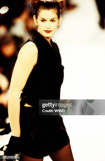 Model Cindy Crawford; The filming of this fashion show is part of the Unzipped documentary.