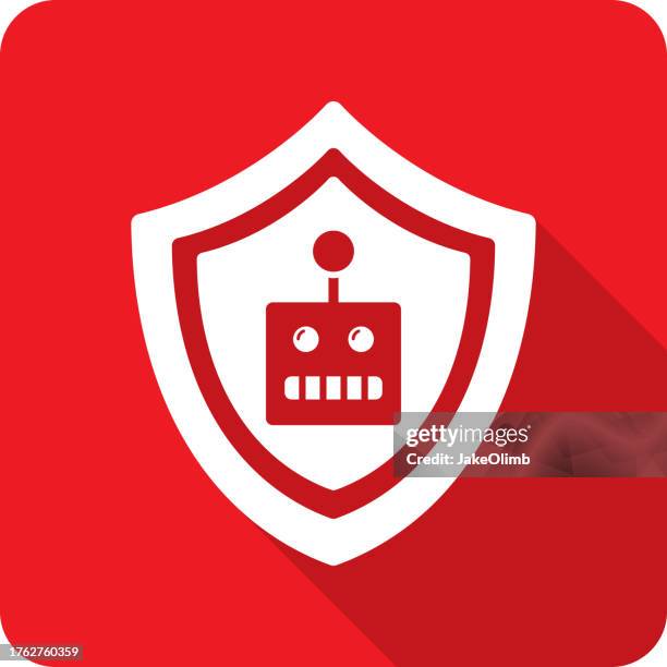shield robot face icon silhouette - shielding face stock illustrations