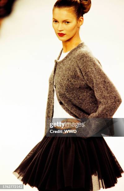 Model Kate Moss; The filming of this fashion show is part of the Unzipped documentary.
