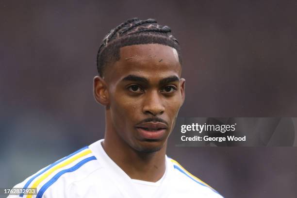 Crysencio Summerville of Leeds United looks on during the Sky Bet Championship match between Leeds United and Huddersfield Town at Elland Road on...