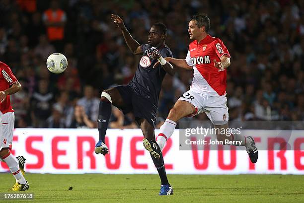 Cheick Diabate of Bordeaux and Jeremy Toulalan of AS Monaco in action during the french Ligue 1 match between FC Girondins de Bordeaux and AS Monaco...