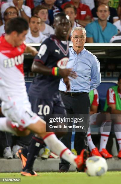 Claudio Ranieri, coach of AS Monaco looks on during the french Ligue 1 match between FC Girondins de Bordeaux and AS Monaco FC at the Stade...