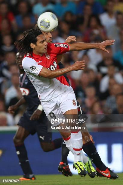 Radamel Falcao of AS Monaco in action during the french Ligue 1 match between FC Girondins de Bordeaux and AS Monaco FC at the Stade Chaban-Delmas...