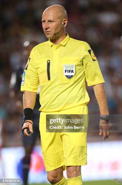 Referee Laurent Duhamel in action during the french Ligue 1 match between FC Girondins de Bordeaux and AS Monaco FC at the Stade Chaban-Delmas...