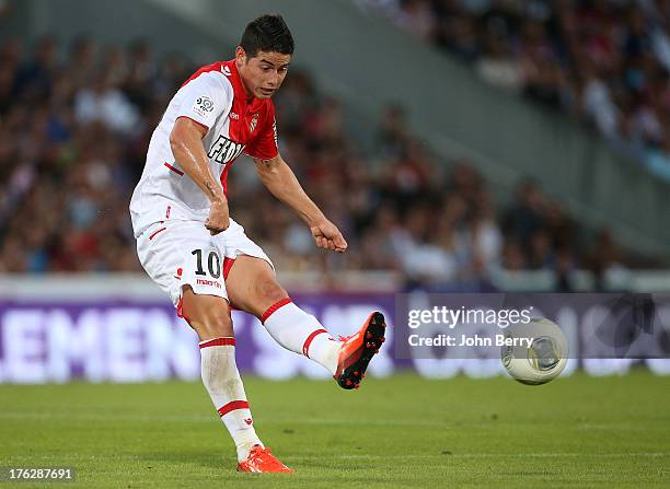 James Rodriguez of AS Monaco in action during the french Ligue 1 match between FC Girondins de Bordeaux and AS Monaco FC at the Stade Chaban-Delmas...