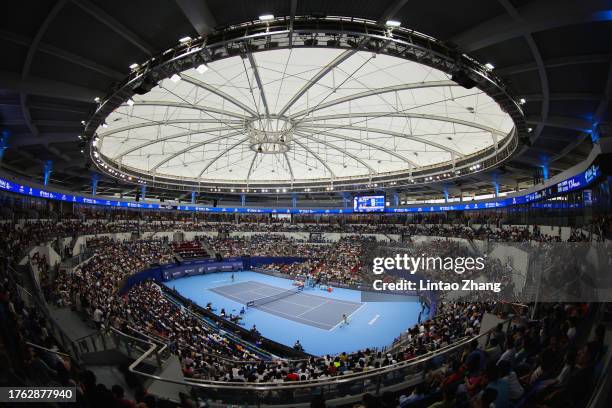 General view of the WTA Elite Trophy Zhuhai 2023 women's singles final matches match between Beatriz Haddad Maia of Brazil and Qinwen Zheng of China...