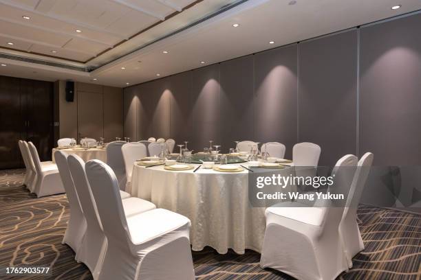 restaurant in the hotel - banquet hall stock pictures, royalty-free photos & images