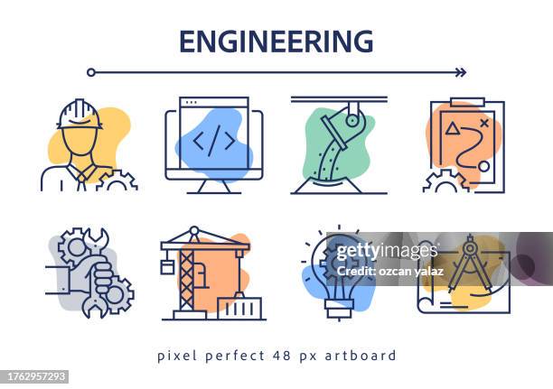 engineering related vector banner design concept. global multi-sphere ready-to-use template. web banner, website header, magazine, mobile application etc. modern design. - calliper stock illustrations