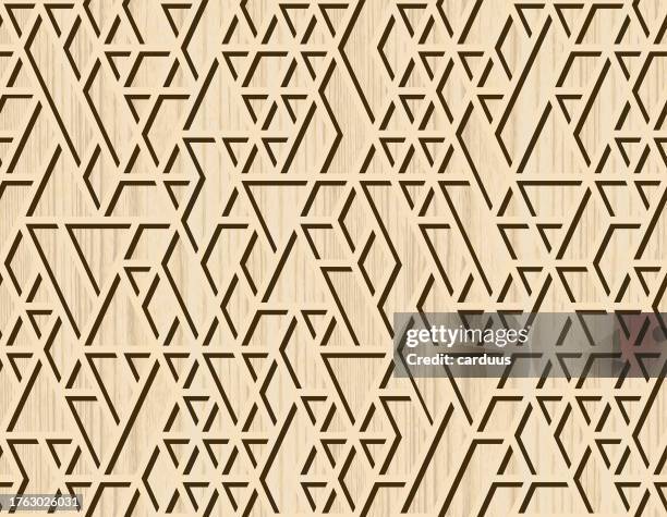 seamless wood textured rhombus pattern - wainscoting background stock illustrations