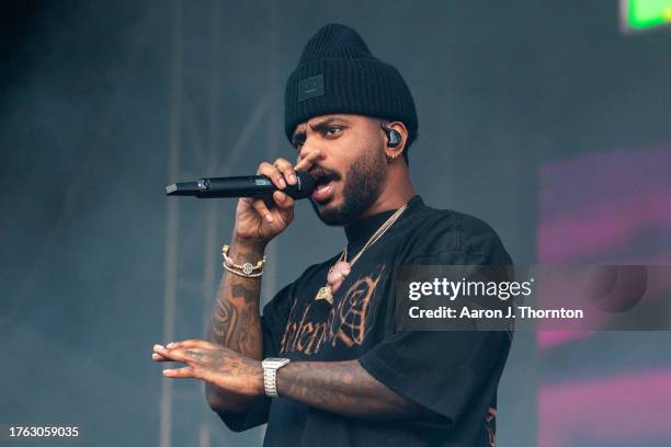 Bryson Tiller performs onstage during Day 1 of One MusicFest at Piedmont Park on October 28, 2023 in Atlanta, Georgia.