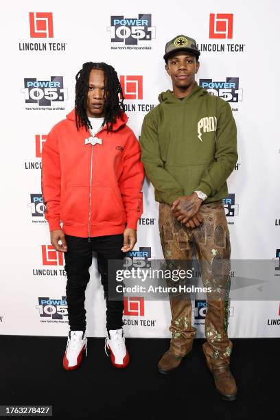 Lovee and A Boogie wit da Hoodie attend iHeart Powerhouse 105.1 at Prudential Center on October 28, 2023 in Newark, New Jersey.