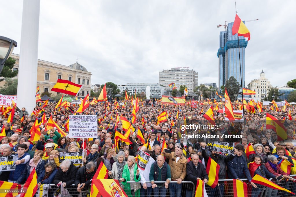 Demonstration In Madrid Against Amnesty For Catalan Separatists