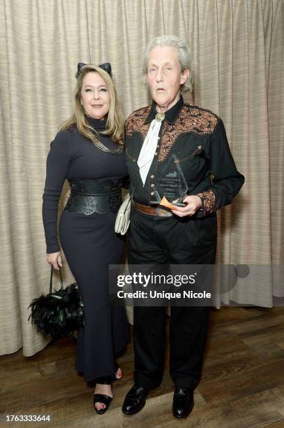 Erin Murphy and Temple Grandin pose during the Second Annual All Ghouls Gala 2023 Benefiting Autism Care Today at Woodland Hills County Club on...