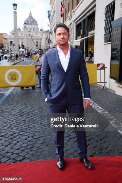 Gerard Butler attends a red carpet at the 21st Alice Nella Città during the 18th Rome Film Festival on October 29, 2023 in Rome, Italy.