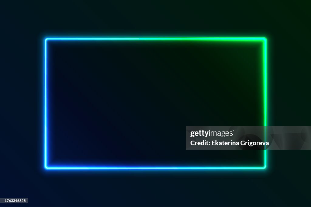 Gradient Color Rectangular Frame Vibrant Gradient Blue And Green Rectangle Frame High-Res Vector Graphic ...