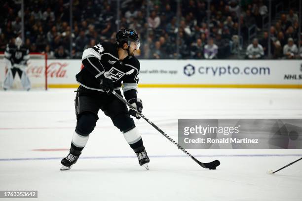 Phillip Danault of the Los Angeles Kings at Crypto.com Arena on October 28, 2023 in Los Angeles, California.