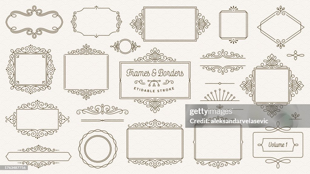 Illustrations vectorielles de cadres et de bordures