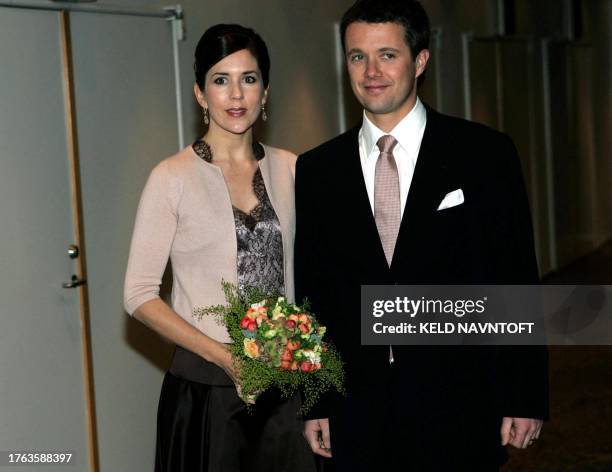 Crown Princess Mary and Crown prince Frederik arrive at Falconer Center in Copenhagen 29 November 2004 evening to attend a concert with the world...