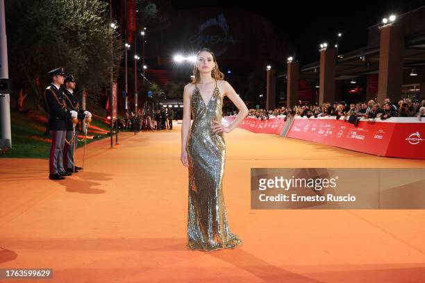 Federica Sabatini attends a red carpet for the movie "SuburraEterna" during the 18th Rome Film Festival at Auditorium Parco Della Musica on October...