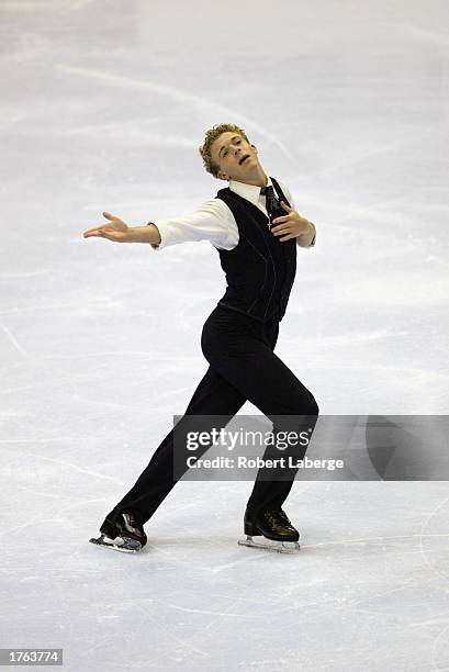 Timothy Goebel skates to a second place finish during the men's free skate program at the State Farm US Figure Skating Championships on January 18,...