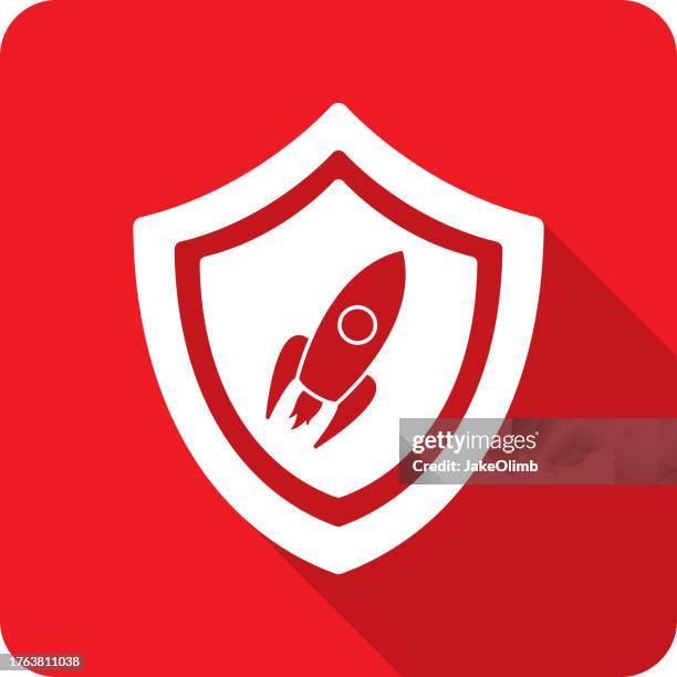 schild-raketen-symbol-silhouette - rocket ship icon stock-grafiken, -clipart, -cartoons und -symbole