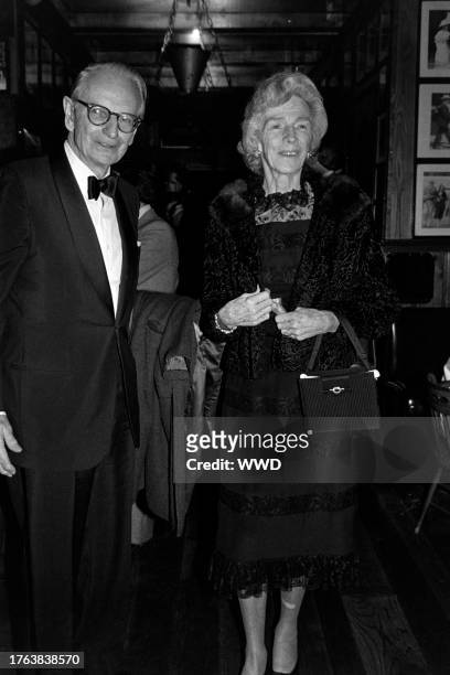 Laurance Rockefeller and Mary Rockefeller attend an event at Gallagher's, a restaurant in New York City, on December 27, 1982.