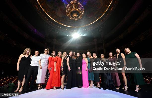 Clare Barrell, Lenaig Corson, Fiona Coughlan, Gill Whitehead, Chair of Rugby World Cup 2025, Sarah Massey, Managing Director of the Local Operating...