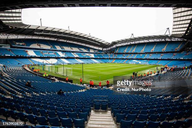 General view of Etihad Stadium during the Premier League match between Manchester City and Bournemouth at the Etihad Stadium, Manchester on Saturday...