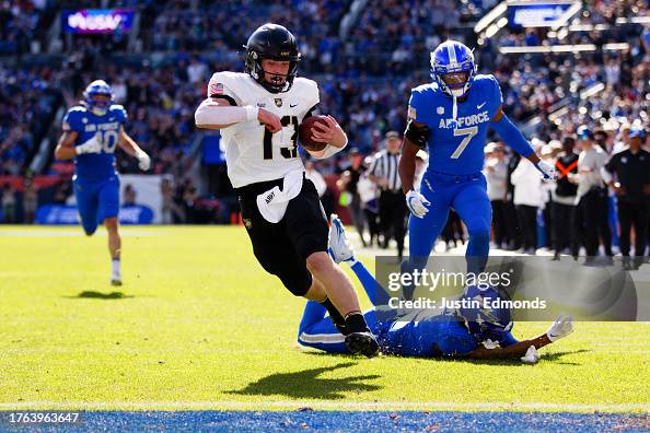 Quarterback Bryson Daily of the Army Black Knights scores a first ...